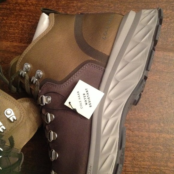 Cole Haan Men's ZeroGrand Gray Suede & Textile WR ZG St Hiker Boots - 11.5M- NIB - Picture 5 of 10